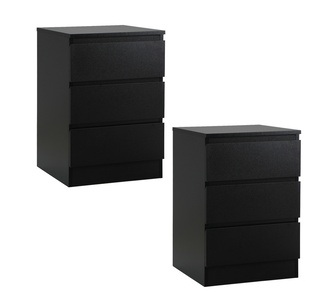 Jobelle Set of 2 Bedside Tables Black