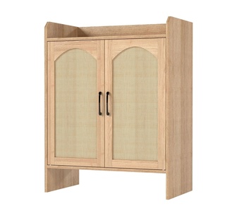 Jomer 5 Tier Oak Shoe Cabinet