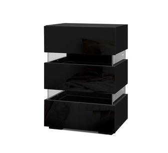 Johnny Black Bedside Table with LED
