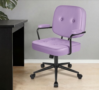 Jolyn Pink PU Office Chair
