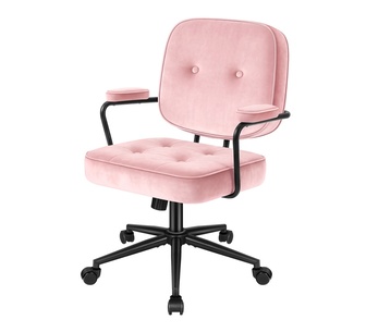 Jolyn Pink Velvet Office Chair