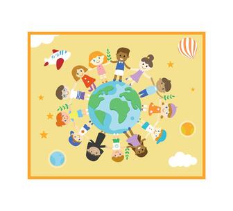 Jooyes Kids Hand-in-Hand Earth Rug 200 x 240 Yellow