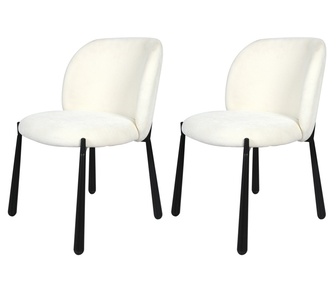 Set of 2 Bjorn White Sherpa Dining Chair