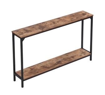 Jover 2 Shelves Rustic Brown Skinny Console Table