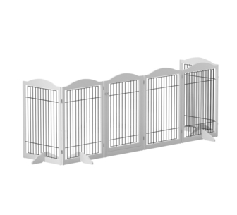 Jovie 6 Panel White Dog Gate Playpen Enclosure Pet Fence