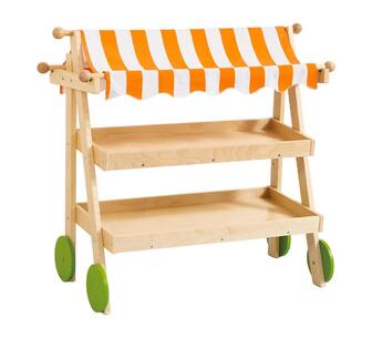Jooyes Kids Role Play Wooden Market Stall Oak