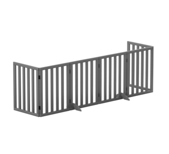 Juyon 6 Panel Grey Dog Gate Playpen Enclosure Pet Fence