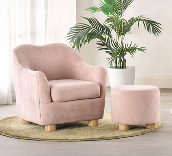 KAI CHAIR 1 SEATER + FOOT STOOL BLUSH