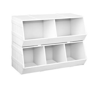 Karys Kids Toy Box Storage Organiser Stackable White