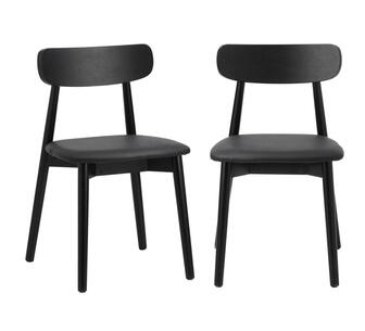 Set of 2 Kathleen Dining Chairs Black