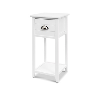 Kennie White Bedside Table