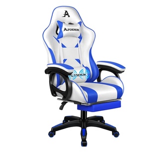 Kenton Blue White Massage Gaming LED Office Chair