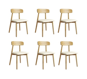 Set of 6 Kenly Natural Dining Chairs
