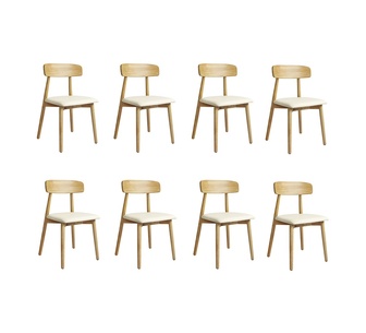 Set of 8 Kenly Natural Dining Chairs