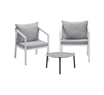 Keone 3 Piece Outdoor Lounge Set White