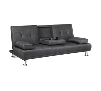 Keyla 3 Seater Grey Fabric Sofa Bed