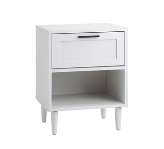 Khan 1 Drawer White Bedside Table