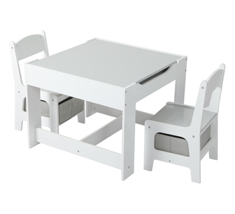 Kiddo Table And 2 Chairs Set White/Grey