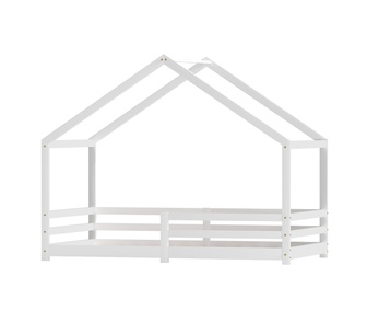 Kimmy Single White Wooden Kids House Bed Frame