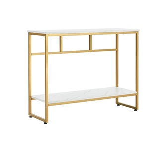 Hiko 97cm Gold and White Console Table