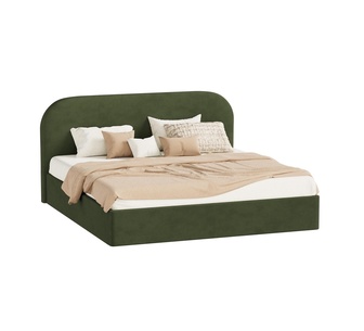 Kirstin King Green Boucle Gas Lift Bed Frame