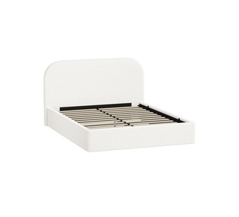 Kirstin Queen White Boucle Gas Lift Bed Frame