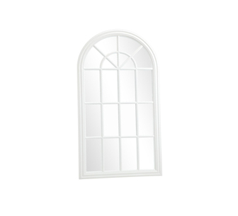 Klaire Window Arched Wall Mirror 51cm Wooden White