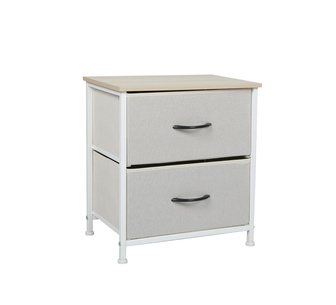 Keller 2 Drawers Cream Bedside Table