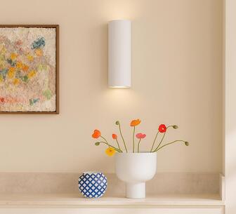 Kloyd White 2lt Plaster Wall Sconce
