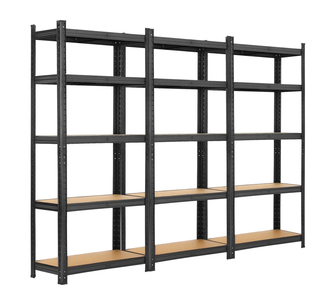 Knox 1.5m Warehouse Garage Shelving Black Set of 3