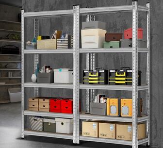 Knox 1.5m Garage Warehouse Shelving Silver Set Of 2