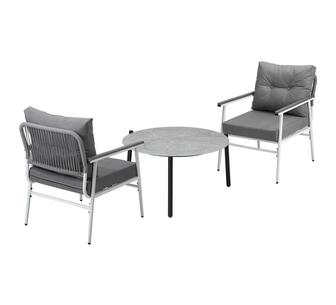 Kobe 3 Piece Outdoor Lounge Set White
