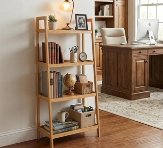 Korina 4 Tier Natural Bookshelf