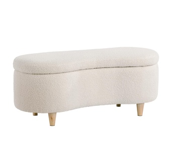 Kry Beige Storage Ottoman Bench