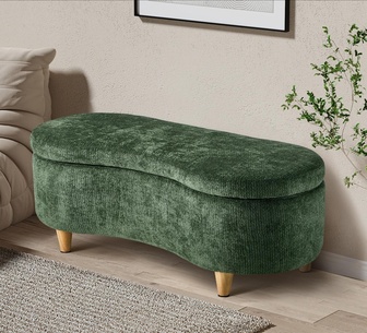 Kry Green Storage Ottoman Bench