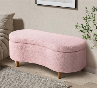 Kry Pink Storage Ottoman Bench