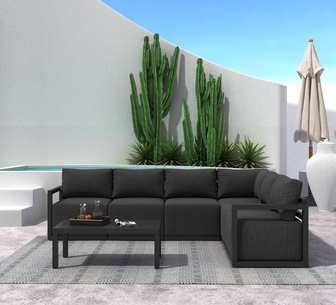 Lamitan Outdoor Lounge Set Charcoal