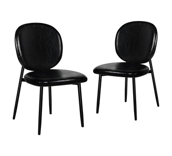 Set of 2 Lazare Black PU Dining Chair