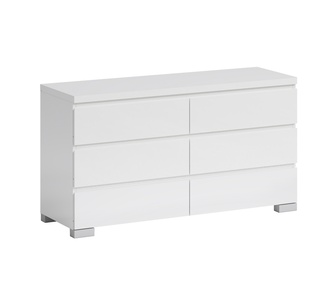 Cocomo White High Gloss Chest of 6 Drawers