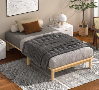 Lea Single Oak Pine Wood Bed Base