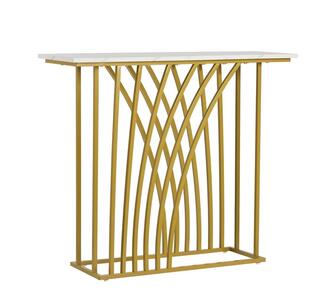 Leandra Hall Table White/Gold