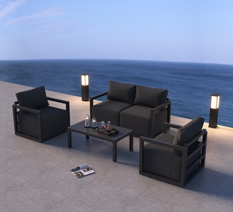 Legazpi Outdoor Lounge Set Charcoal