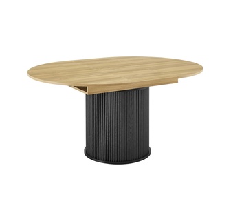 Leander Extendable Oak Black Dining Table