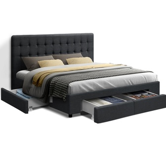 Leia Storage Bed Charcoal Queen