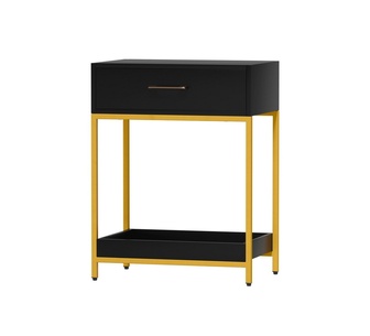 Lemery Gold/Black Bedside Table