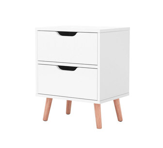 Lendra White Bedside Table