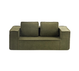 Olena 2 Seater Green Sherpa Compressed Sofa