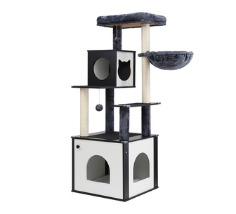 Leonie 144cm White Black Cat Tree