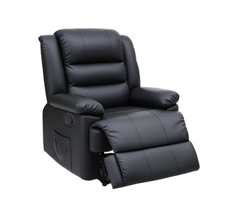 Leoric Black LED Manual Recliner Armchair
