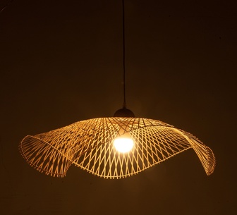 Lessa 75cm Natural Bamboo Wave Pendant Light